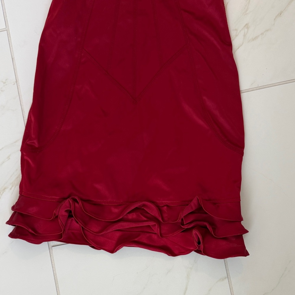 Marciano Red Mini Dress with Ruffle Hem - Picture 4 of 5